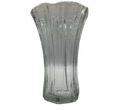 Anchor Hocking Panel Clear Glass Vase Vintage Home Decor MCM Collector Cottageco