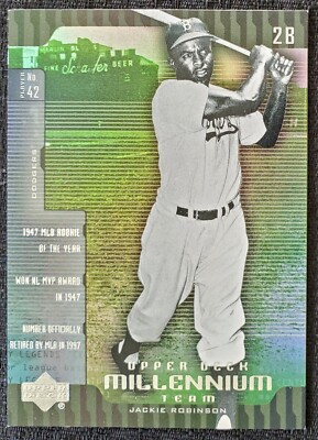 2000 Jackie Robinson Brooklyn Dodgers Upper Deck Millenium Holo MLB Card #UD2