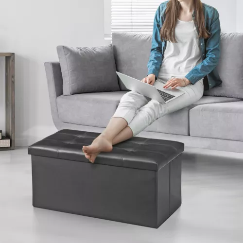 Storage Ottoman Bench Foot Rest Stool for Bedroom Entryway Living Room - Picture 20 of 90