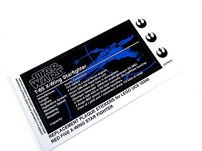 REPLACEMENT PLAQUE STICKER for STAR WARS Set 10240 9493 75102 4502