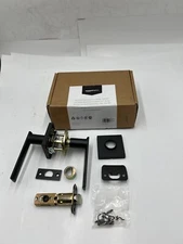 Amazon Basics Contemporary Stamford Door Lever, Passage, Matte Black