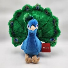FAO Schwarz PEACOCK Plush Toys R Us 2013 Stuffed Animal Bird 14"