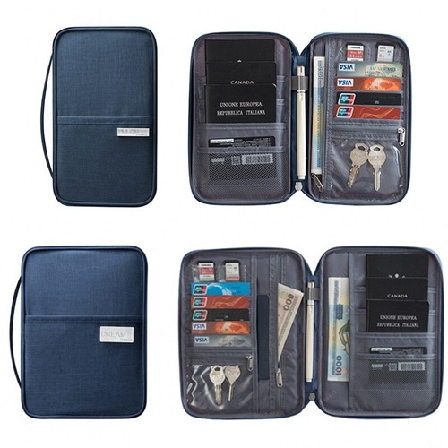 Cartera de Viaje Porta Pasaporte Impermeable Estuche para Documentos Organizador Bolsa Tarjetero - Imagen 13 de 31