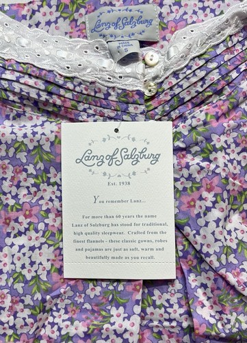 NWT Lanz of Salzburg Multflor Shortie Pajama Set Women’s Small Ruffle Floral - Picture 6 of 7