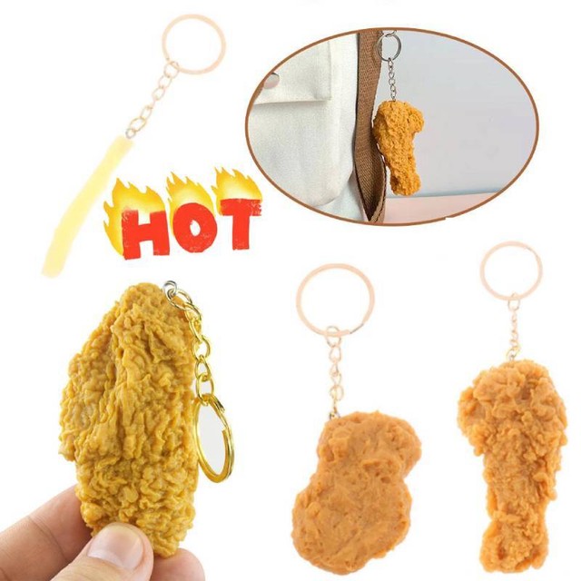 Chicken Nugget Keyring - Joke Funny Novelty-Keychain-XMAS-Gifts Prank- New NEW Chicken Nugget Keyring - Joke Funny Novelty-Keychain-XMAS-Gifts Prank- New NEW
