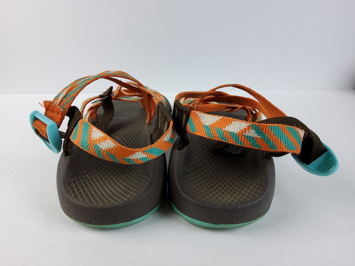 Chiko150×2 Chaco ZX2 Classic Orange Blue Double Strap Hiking Sandals Toe Loop