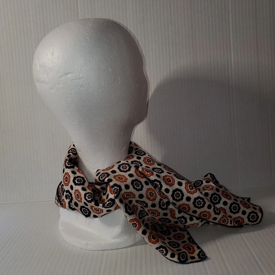 Bufanda Oblonga Baar & Beards Vintage Acetato Floral Marrón Naranja Crema Foto 4 de 4