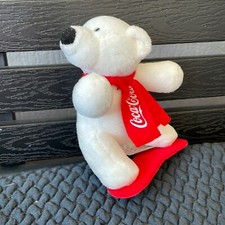 Coca Cola Coke Red Scarf White Polar Bear Plush Stuffed Soft Animal Toy