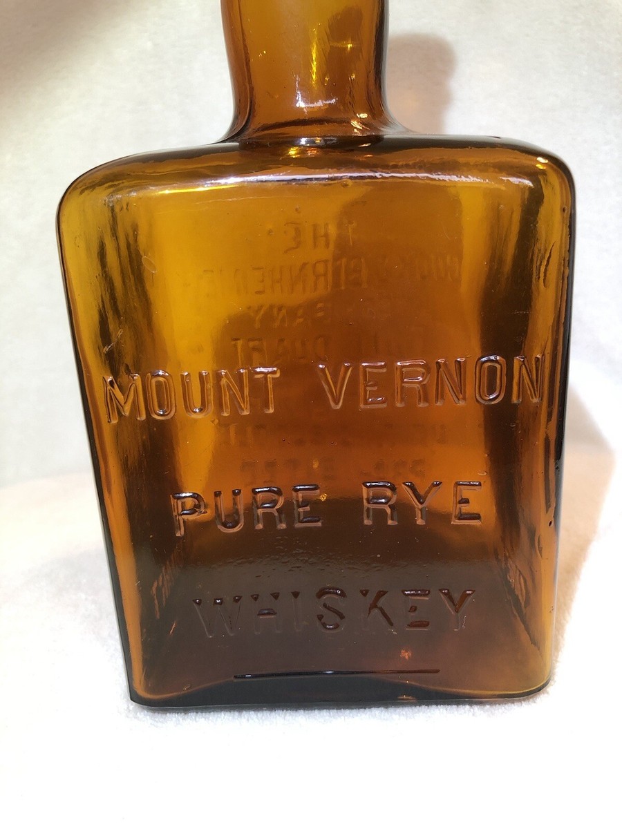 Mount Vernon Pure Rye Whiskey Bottle Cook & Bernheimer Co Amber