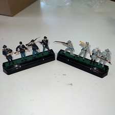 8x Blue Box Union Confederate Civil War Toy Soldiers Metal 54mm Lee Grant StandA