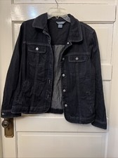 Button Up Denim Cowgirl Jacket Womens Sz 12 P...