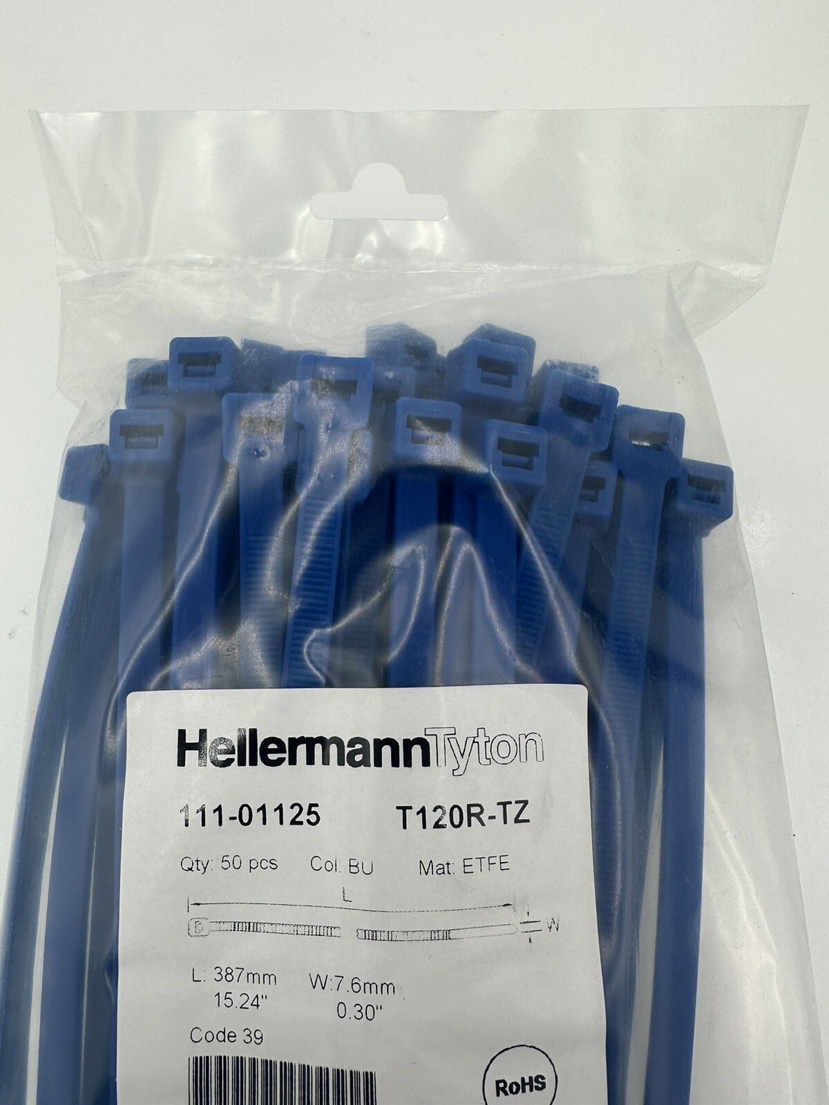 HellermannTyton 11101125 HighTemp Cable Tie T120RTZ Blue ETFE 15.2" 50/PKG NEW eBay