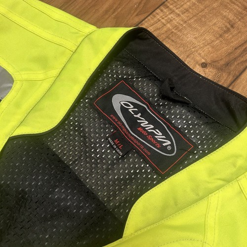 OLYMPIA Moto Sports Hi-Res Reflective Motorcycle Vest Jacket Size M/L - Picture 2 of 9