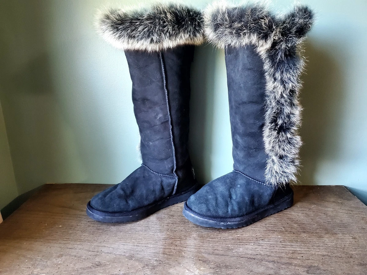 Fur Round Toe Knee High Boots for Women | eBay RoseMuse fur attach