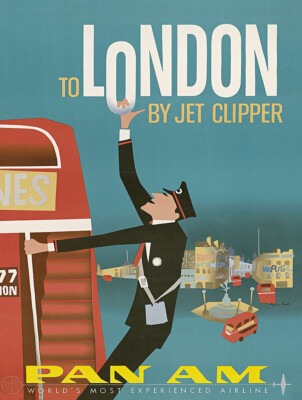London Pan American Airlines Metal Sign FREE SHIPPING Modern Art Decor
