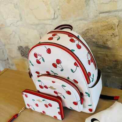 Coach Court Backpack With Heart Cherry Print CE628 for sale  display picture 1