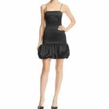 AQUA Women's Dress black Bubble hem Night Out cocktail party satin dress size M