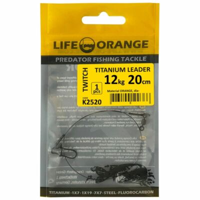 Titanium Vorfach TWITCH Life-ORANGE Titan Hecht Pike Leader Kink Free Knickfreie