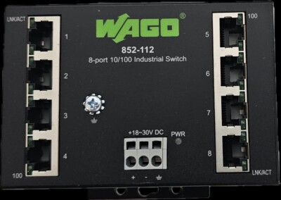 New Wago 852-112 , 8-Port Industrial Ethernet Switch, Unmanaged