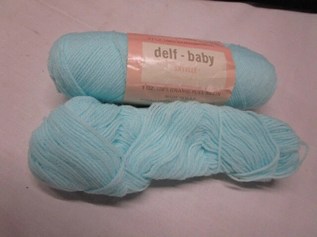 Винтажная детская пастельная пряжа Brunswick Delf цвет Baby Blue Aqua Green & Nile 7 мотков 1 унция ea - Изображение 2 из 4