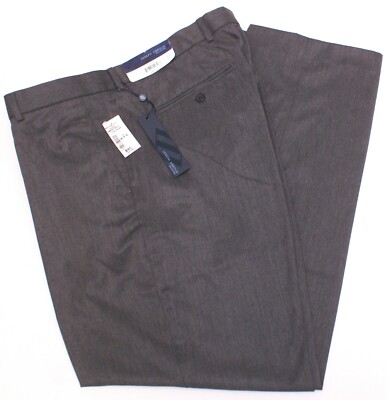 Joseph Abboud Collection Mens Flat Front Charcoal Gray Dress Pants, Actual 43X32