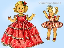 1950s Vintage Simplicity Sewing Pattern 1372 Cute 8 Inch Ginny Doll Clothes Set