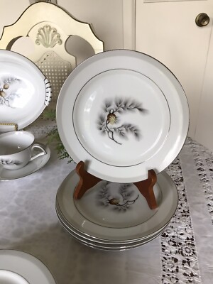 VTG -KENT CHINA-JAPAN-SILVER PINE - Dinnerware-5 Pieces, 6 VTG -KENT CHINA-JAPAN-SILVER PINE - Dinnerware-5 Pieces, 6