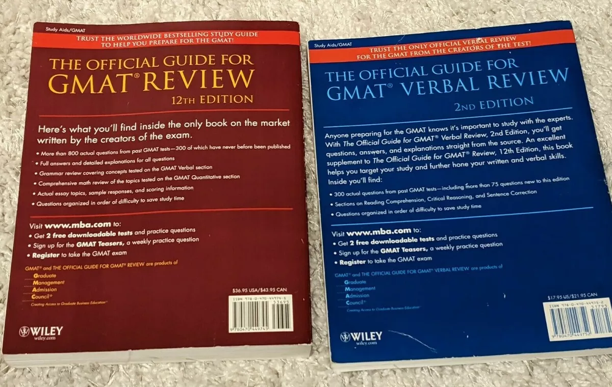 Lot of 2 GMAT Test Prep Study Guide Books Official Business School Tests