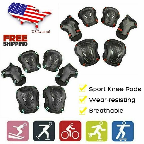 US Adult Wrist Elbow Knee Pads Skateboard Roller Skate Bike Protective Gear Set