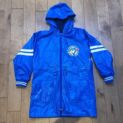 Vintage Blue Jays Toronto kids Large (14/16) long rain coat jacket waterproof - Picture 6 of 14