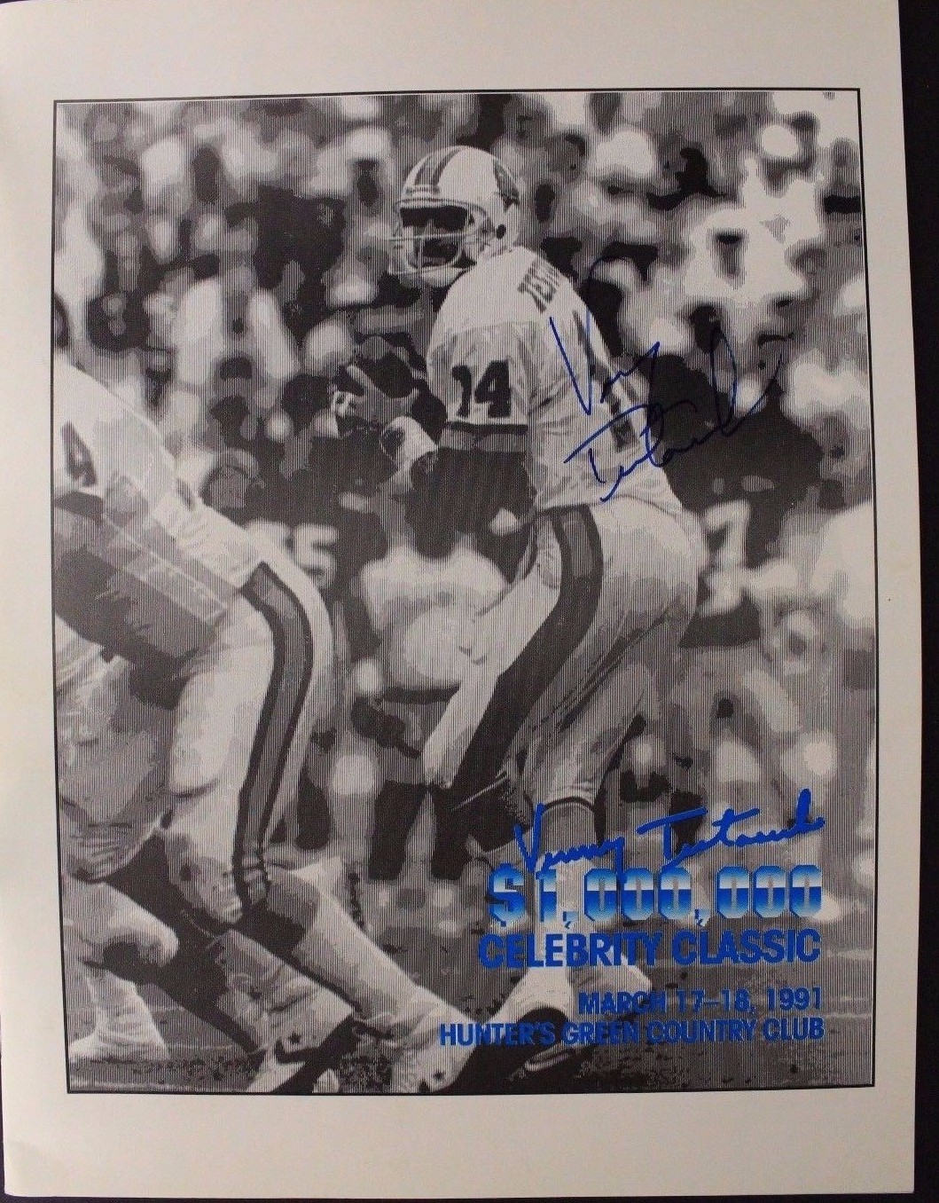 VINNY TESTAVERDE Miami Bucs Autographed Heisman Trophy Signed Program JSA 16G 