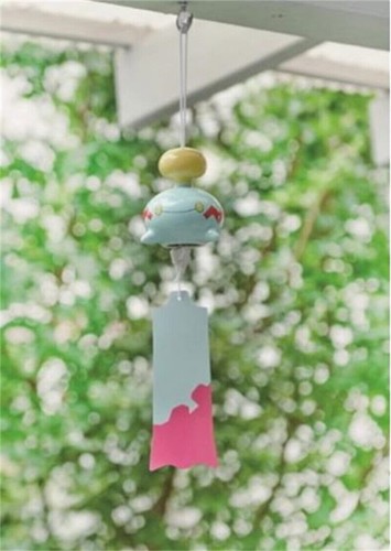 US Stock Anime Japan Unisex Light Blue Ceramic Wind Chime Aeolian Bells Present - Picture 5 of 9