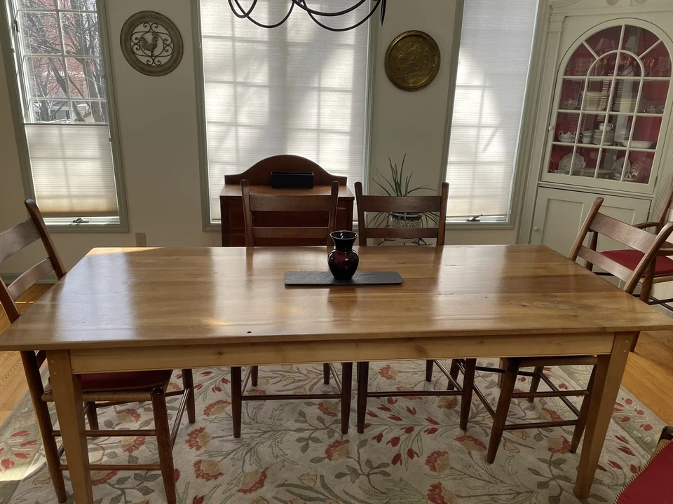 Cherry Handmade 7 Foot Dining Table - Image 2 of 2