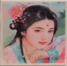 Tile Coasters Ceramic - Pretty Girl - Set of 1  Buy 3 Get 1 Free  4 B