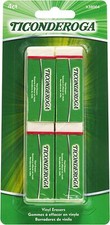 Ticonderoga Vinyl Erasers, White, 4 Count X 38004 