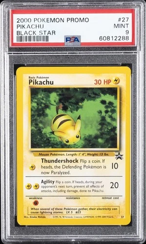 2000 POKEMON PROMO BLACK STAR #27 PIKACHU PSA 9