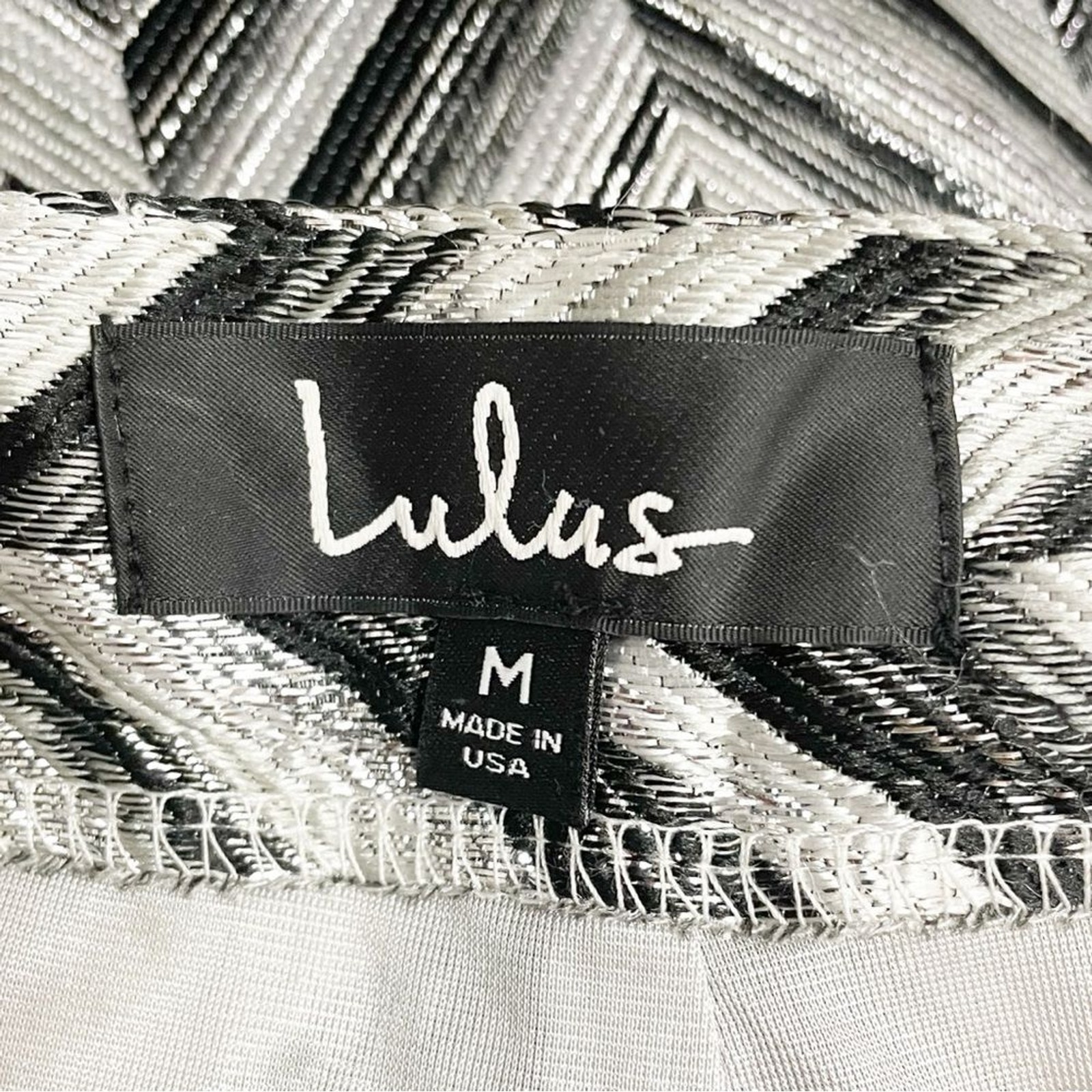 Lulus Creative Thinking Silver Black Metallic Zig… - image 14
