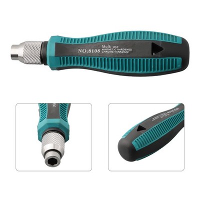 Hex -Selbstverriegelungsadapter Grün Silber Gummi -Non -Slip -Griff Linkbit