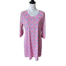 Lulu-B Womens Athletic Dress Long Sleeve Colorful Pink UPF 50+ Large NWT