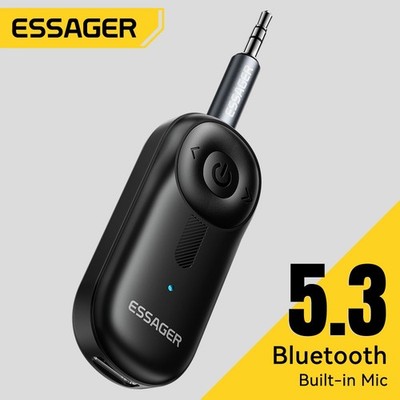 Essager Bluetooth 5.3 Adapter 3,5 mm AUX Buchsen für Audio Musik Empfänger Auto Lautsprecher