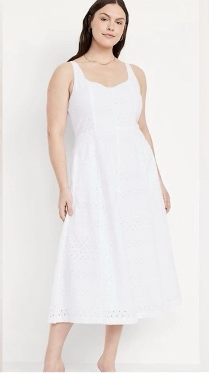 old navy white maxi dress Strapless Eyelet Tiered WOMENS SIZE XL OLD NAVY