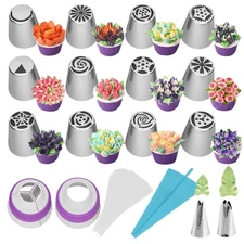 27 X Russian Icing Flower Piping Tips Tulip Nozzles Cake Pastry Decorating LARGE
