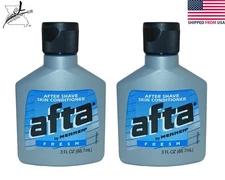 2x Lot Afta After Shave Skin Conditioner 3 Fl Oz Fresh Scent 3oz Ounce Flip Top