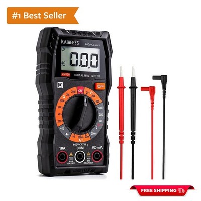 Digital Multimeter with Case: AC/DC Voltmeter & Diode Tester, Safe & Reliable