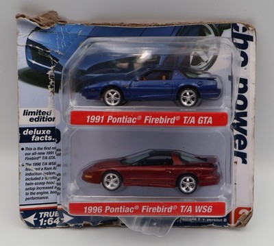Auto World Poncho Power PONTIAC FIREBIRD Blue 1991 T/A GTA & Red 1996 T/A WS6