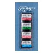 Spellbinders BetterPress Letterpress Mini Ink Pad Set 4/Pkg-Flower Garden