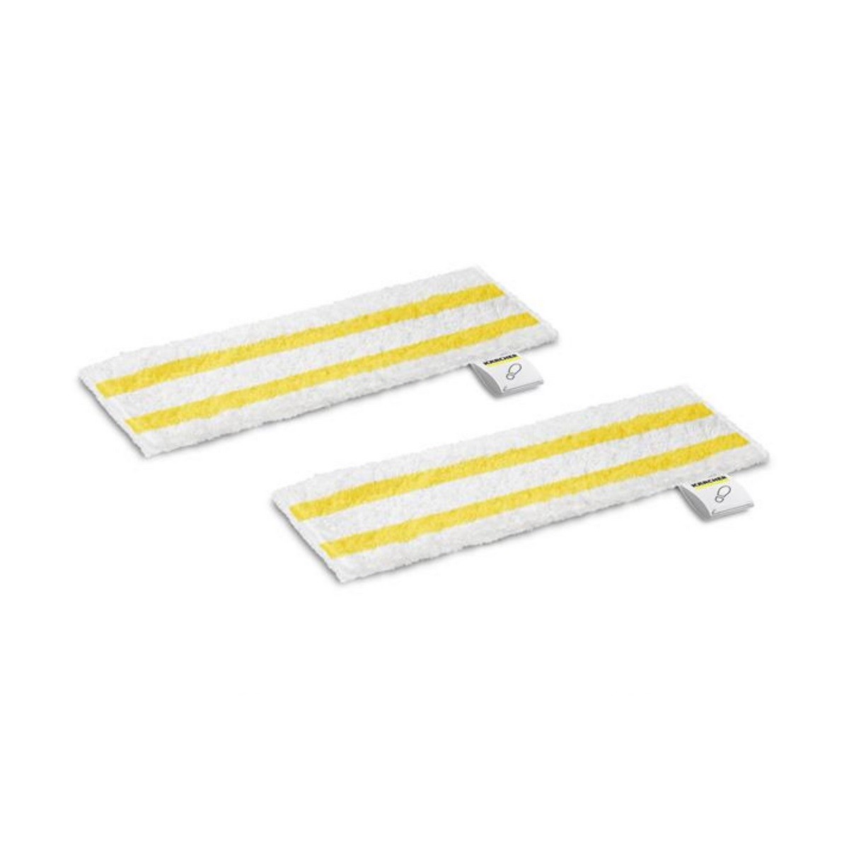 Karcher 28633390 lot de 2 serpillères microfibres blanches pour nettoyeur vapeur