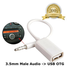 3.5mm Male Audio AUX Jack to USB 2.0 Type A Female OTG Converter Adapter Cable