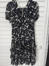 Oscar de La Renta Women's Dress V Neck With Ruffle Detail Size 10