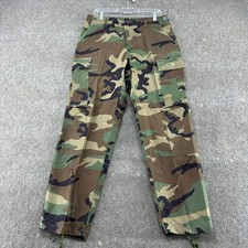 VINTAGE US Army Pants Medium Short Woodland Camo BDU Trouser Twill Combat 90s